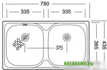 Кухонная мойка Kromevye Classic EC 189 D - фото2
