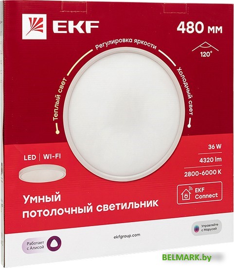Светодиодная панель EKF 480 мм 36W Connect - фото