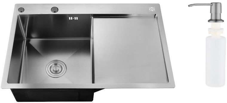 Кухонная мойка РМС MRK-7851BL-L (с дозатором) - фото