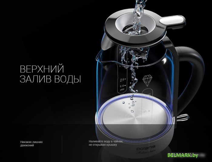 Электрический чайник Polaris PWK 1753CGL (черный/белый) - фото2
