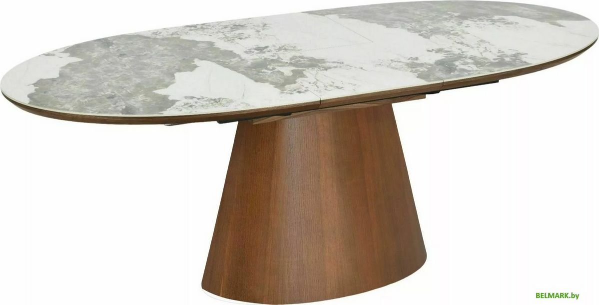 Кухонный стол Signal Marocco 160-200/90 (ceramic белый pandoro/орех) - фото