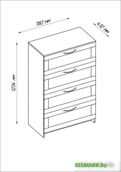 Комод Mio Tesoro Сириус 4 ящика 2.02.02.060.1 (белый) - фото2