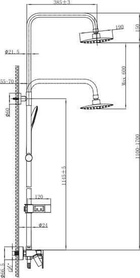 Душевая система Lemark Tropic LM7002BL - фото2