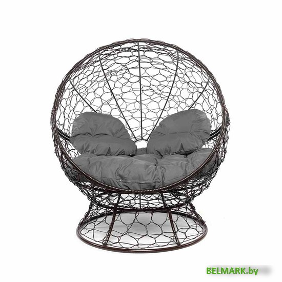 Кресло M-Group Апельсин 11520209 (коричневый ротанг/серая подушка) - фото2