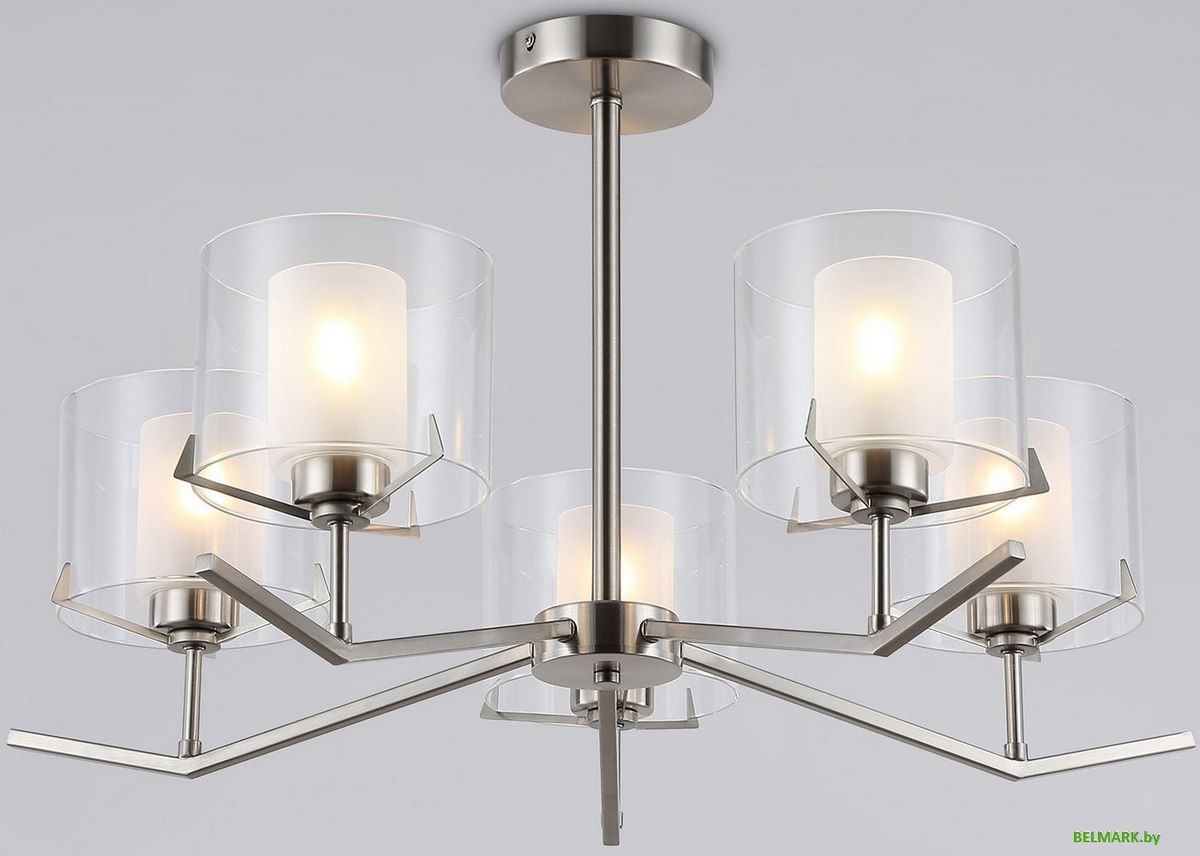 Подвесная люстра Ambrella LH57001/5 SN/FR (никель/белый матовый) - фото