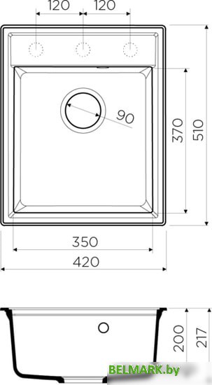 Кухонная мойка Omoikiri Daisen 42 GR - фото2