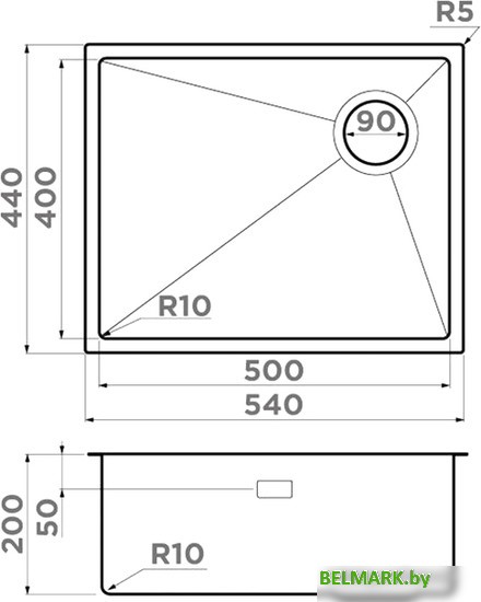 Кухонная мойка Omoikiri Taki 54-U/IF Side SF LG (светлое золото) - фото2