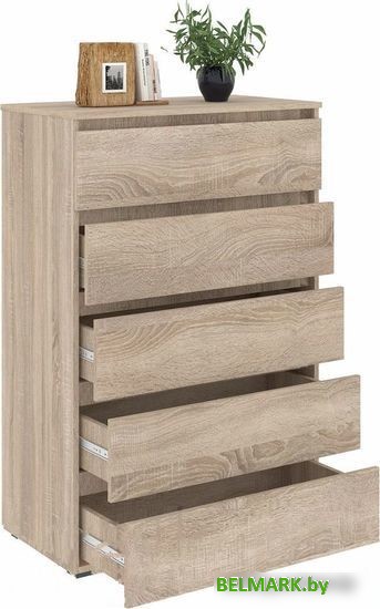 Комод Кортекс-мебель Бари 80 5ш (дуб сонома/дуб сонома/дуб сонома) - фото2