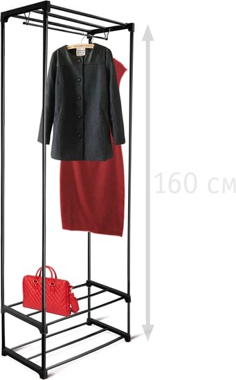 Стойка для одежды Sheffilton SHT-WR16 (черный/черный муар) - фото2