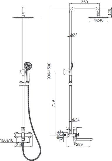 Душевая система Ledeme L2480 - фото2