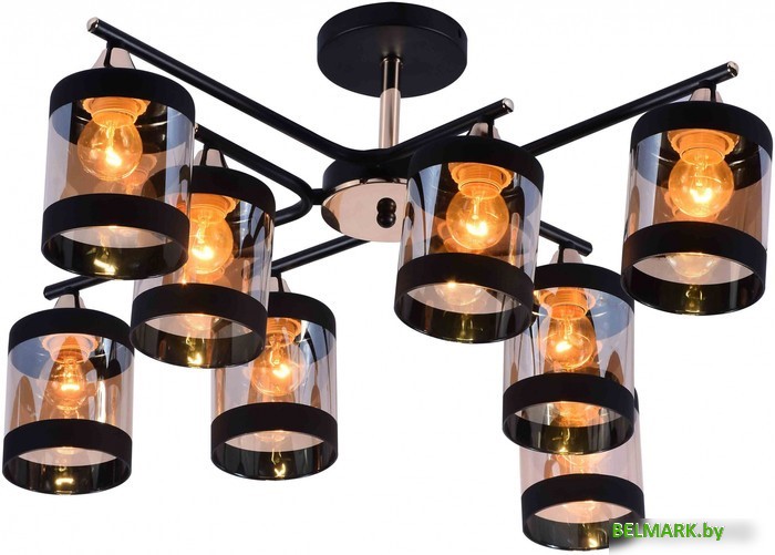 Люстра средней высоты Mirastyle MH-10146/8B MBK+GD - фото