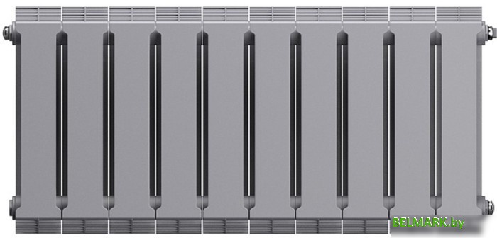 Биметаллический радиатор Royal Thermo PianoForte 300 Silver Satin (10 секций) боковое подключение - фото2