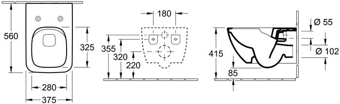 Унитаз подвесной Villeroy & Boch Venticello 4611RSR1 Ceramic Plus - фото2