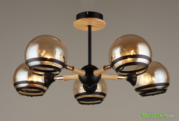 Люстра средней высоты Mirastyle SX-N-4896/5 BK+FG - фото2