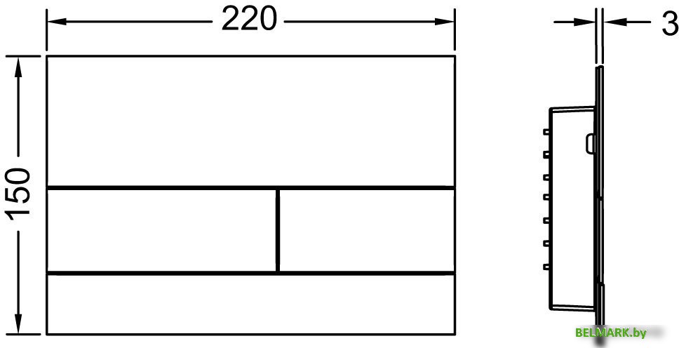 Панель смыва Tece Square II 9240830 (нержавеющая сталь) - фото2