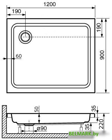 Душевой поддон RGW Style 120x90 - фото2
