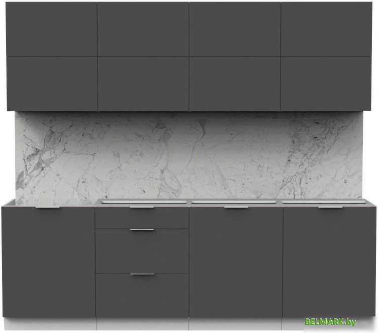 Готовая кухня Интермебель Микс Топ-38 2.4м без столешницы (графит серый) - фото