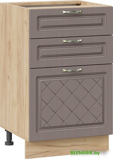 Шкаф напольный Трия Бьянка 1Н5Я3 (дуб крафт золотой/дуб серый) - фото