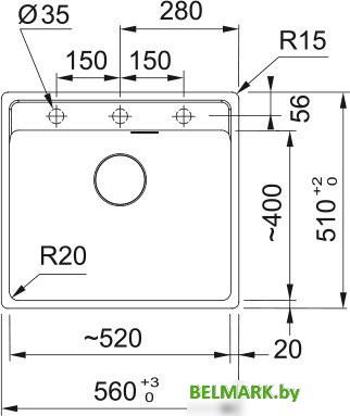 Кухонная мойка Franke Maris MRG 610-52 114.0693.516 (матовый черный) - фото2
