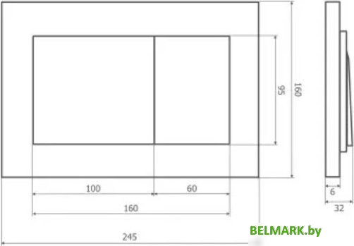 Панель смыва Axus 097LB Slim (черный) - фото2