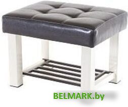 Банкетка AMC Lux 4 с полкой кожзам бежевый/коричневый/коричневый 4.1Б60322 - фото