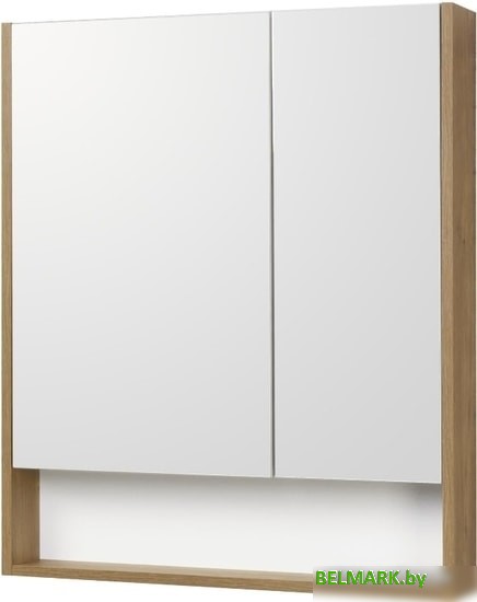 Акватон Шкаф с зеркалом Сканди 70 1A252202SDZ90 (белый/дуб рустикальный) - фото