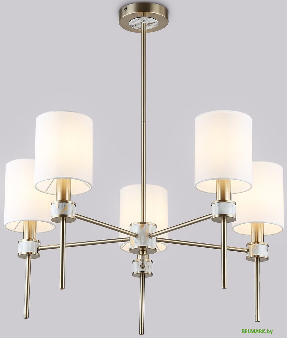 Подвесная люстра Ambrella LH72371/5 DBS/WH (темная латунь/белый) - фото