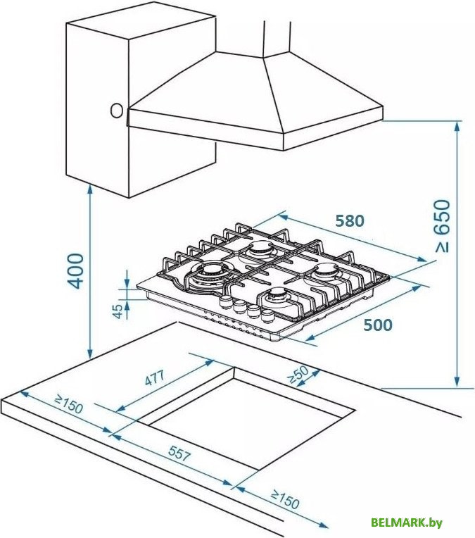 Варочная панель ZorG HAG63 FDW gray - фото2