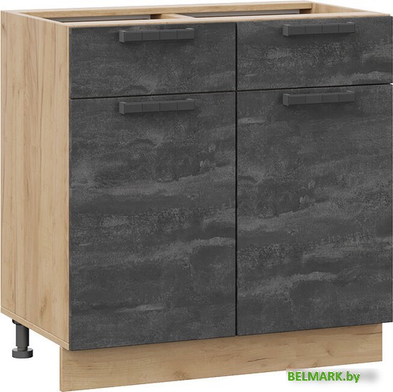 Шкаф напольный Трия Детройт 1Н8Я1 (дуб крафт золотой/угольный камень) - фото