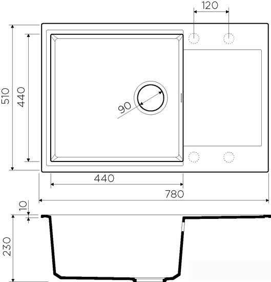 Кухонная мойка Omoikiri Daisen 78-LB PA - фото2