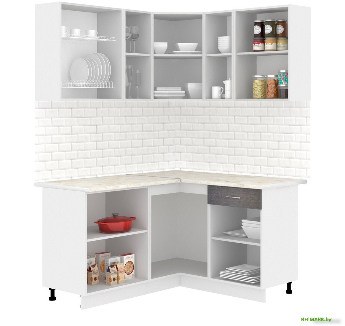 Готовая кухня Кортекс-мебель Корнелия Лира 1.5x1.4 (дуб сонома/венге/мадрид) - фото2