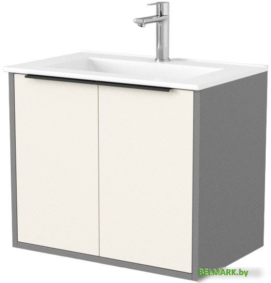 Дабер Тумба под умывальник 018 WeltWasser Deilbach 7517-60 Т18.6W.0.19Ч (бежевый/серый/ручка черная) - фото