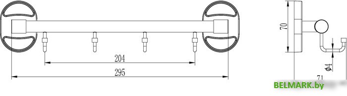 Крючок для ванны Ledeme L1916-4 - фото2