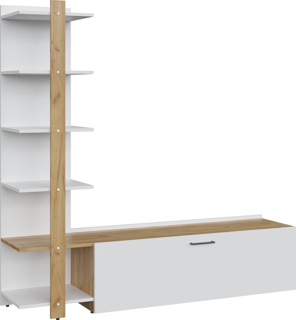 Тумба МК Стиль Techno TV-001 (дуб крафт золотой/белый) - фото