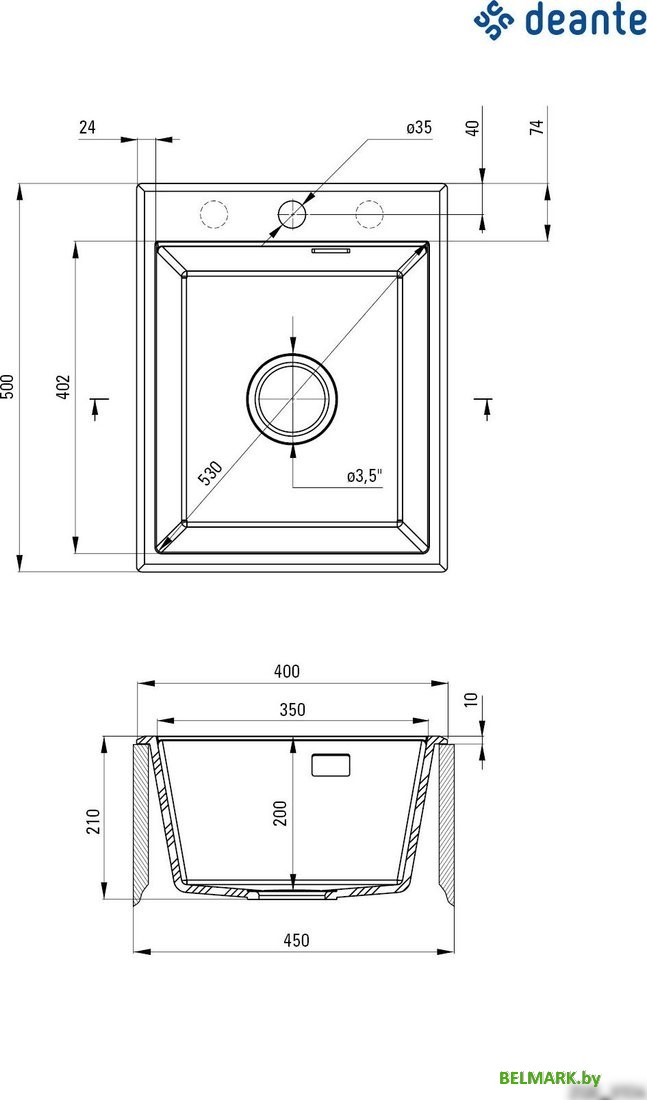 Кухонная мойка Deante ZQE_G104 - фото2