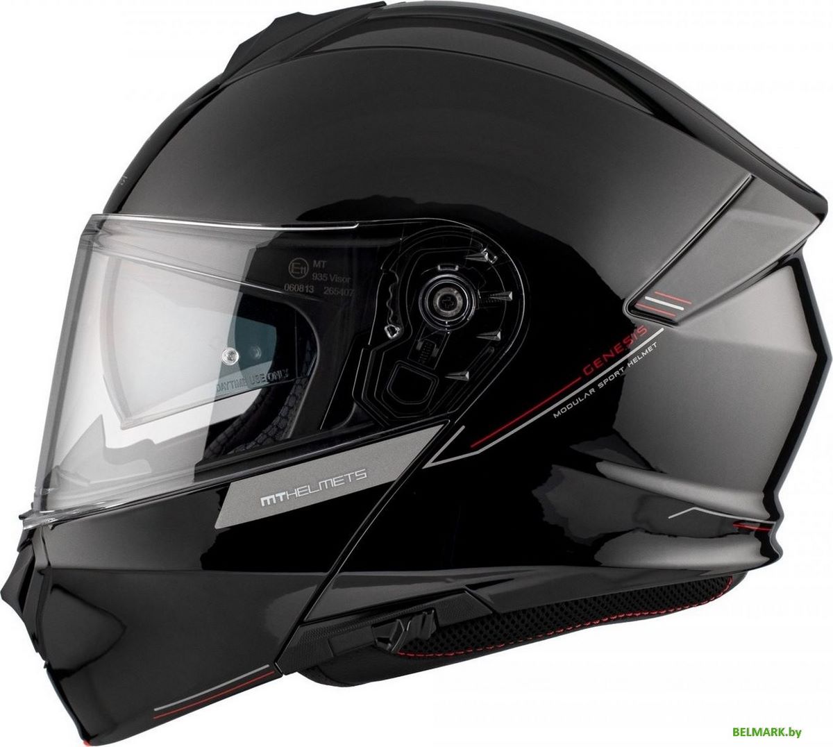 Мотошлем MT Helmets Genesis SV Solid A1 (XXL, черный глянцевый) - фото