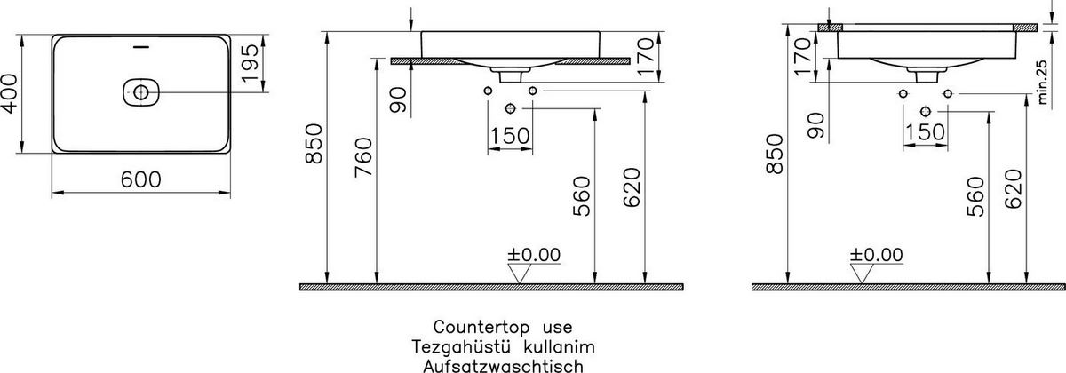Умывальник Vitra Metropole 7535B003-0673 - фото2
