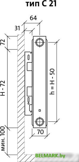 Стальной панельный радиатор Royal Thermo Compact C21-500-400 (Bianco Traffico) - фото2