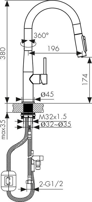 Смеситель Kaiser Vita 43344-5 (серебро) - фото2