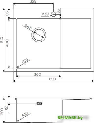 Кухонная мойка Omoikiri Akisame 65-IN-R 4973059 (нержавеющая сталь) - фото2