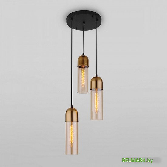 Подвесная люстра Евросвет Airon 50180/3 янтарный - фото