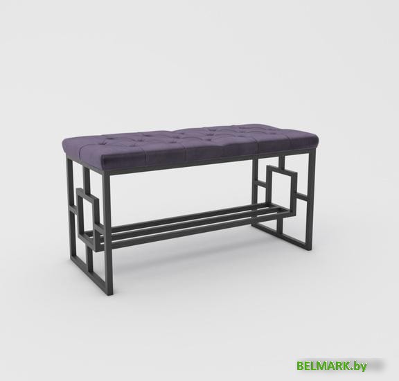 Банкетка Hype Mebel Квадро Люкс (черный/фиолетовый) - фото