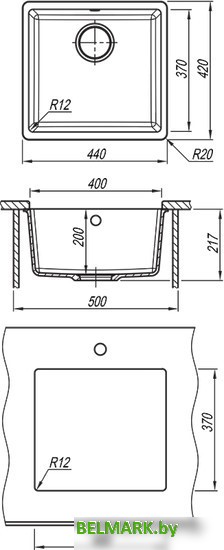 Кухонная мойка Florentina Вега 400 (шампань) - фото2