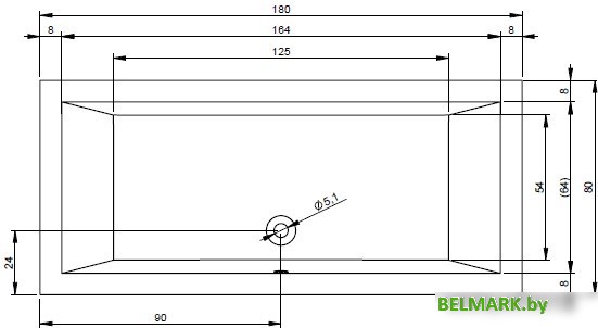 Ванна Riho Lugo 180x80 (без ножек) - фото2