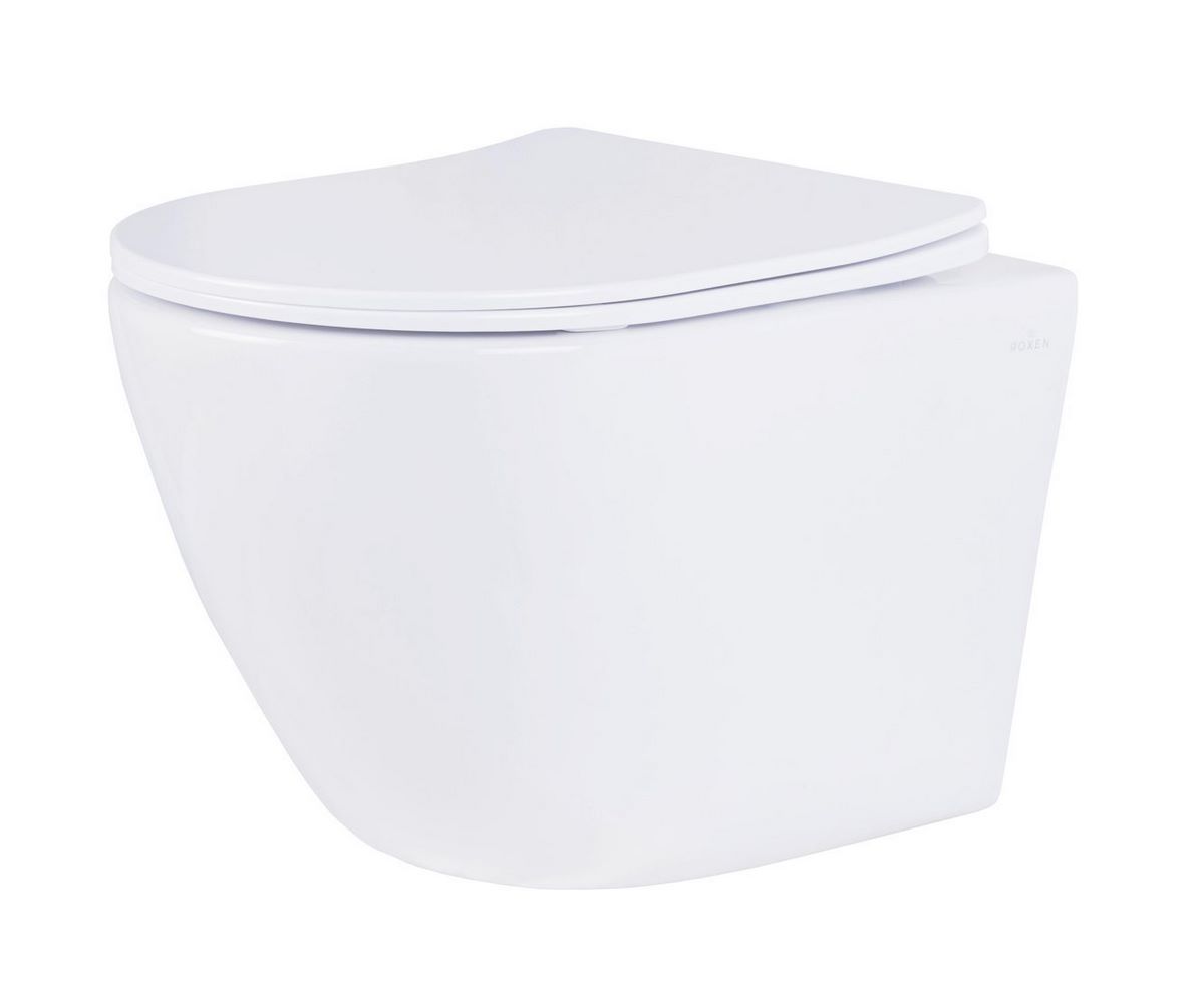 Унитаз подвесной Roxen Antares Tornado в комплекте с инсталляцией Asten Readle Zentralmodul с кнопкой (хром глянец) - фото2