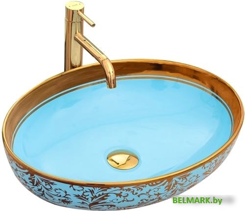 Умывальник Rea Margot (золотистый/синий) - фото