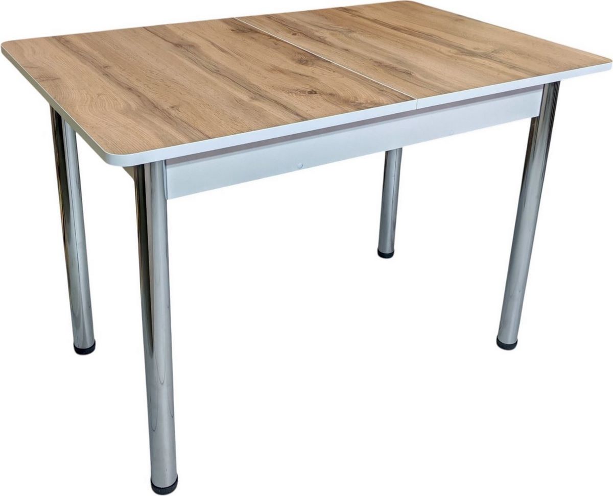 Кухонный стол СВД Юнио 1100-1400x700 052.П24.Х (дуб вотан/хром) - фото