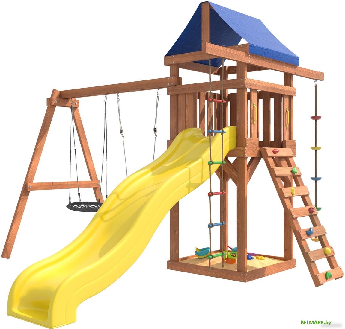 Игровой комплекс National Tree Company С качелями лодочка и гнездом 60 IgroWoods ДП-3 - фото2