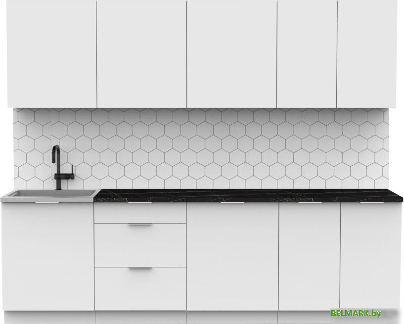 Готовая кухня Интермебель Микс Топ-9 2.6м (белый премиум/тунис) - фото