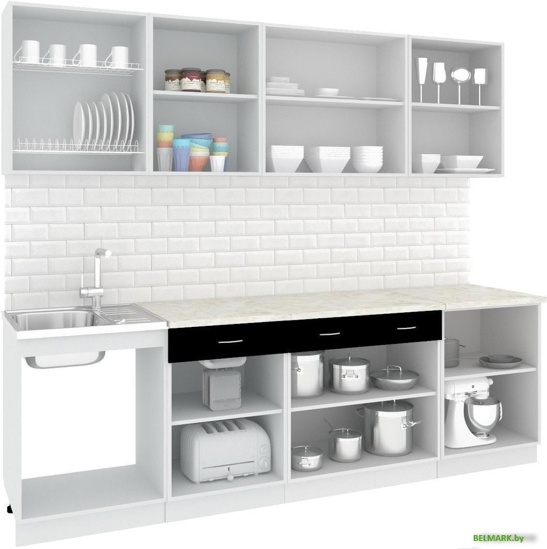 Готовая кухня Кортекс-мебель Корнелия Экстра 2.5м (дуб сонома/мадрид) - фото2